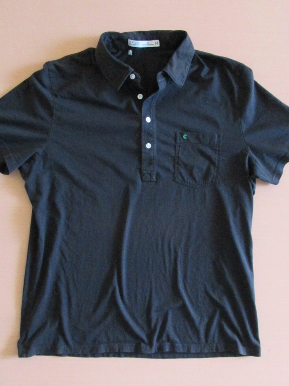 Criquet Top‑Shelf Players Polo Shirt  Men’s XL Slim Fit Black Pima Cotton